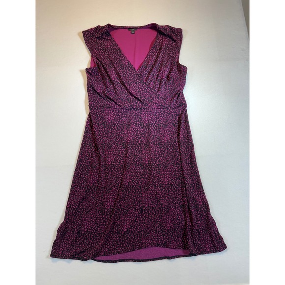 Ann Taylor Sleeveless Dress Women's Size 12 Purple Black Print Career - Picture 1 of 3